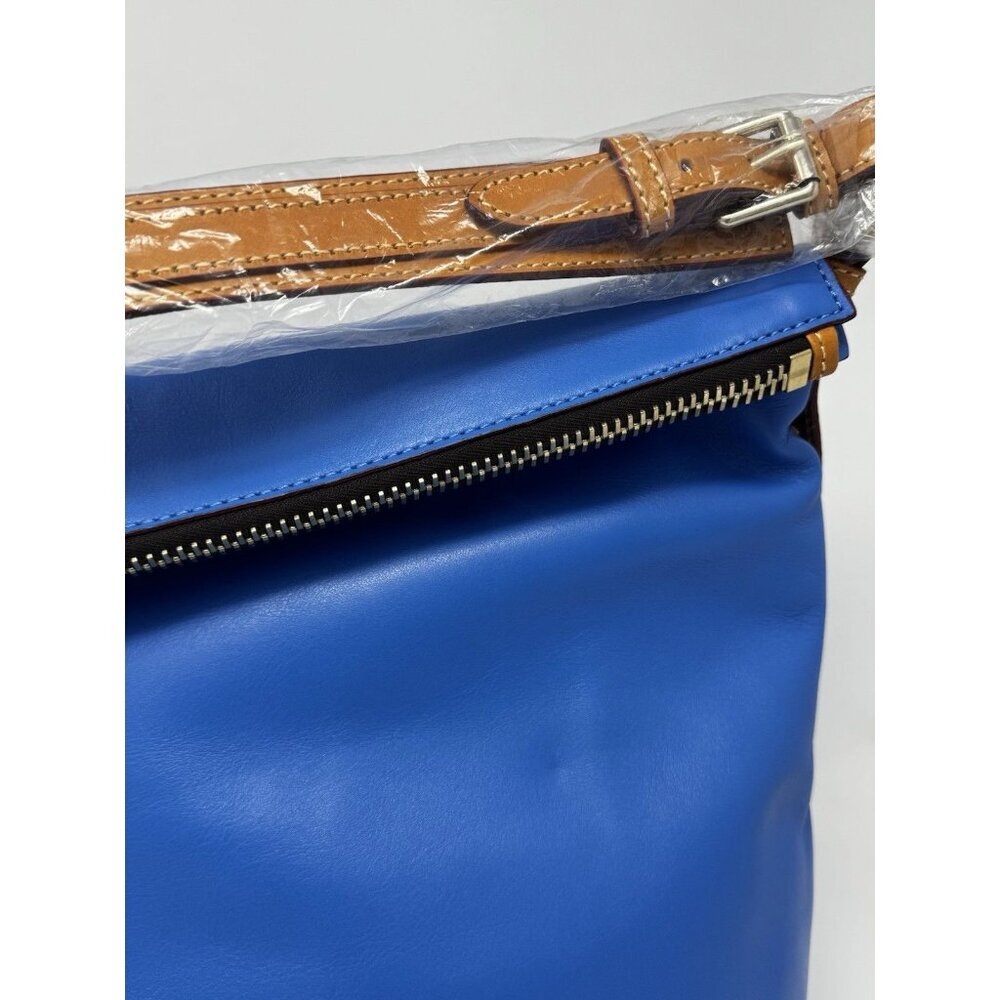Dooney Bourke Hobo Shoulder Bag Ice Blue Smooth Leather McKenzie Tassels - Picture 7 of 16